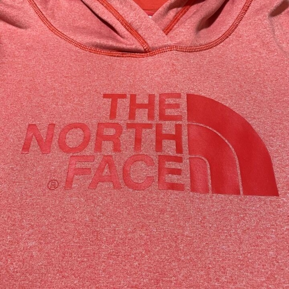 The North Face Womens Heathered Coral Pullover Hoodie Sweatshirt Size M Logo - Picture 2 of 5